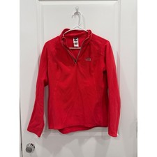 The North Face Womens Red TKA 100 Glacier Quarter Zip Fleece Pullover Medium picture