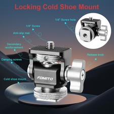 FOMITO Metal Rotary Adapter 360° Swivel Universal for Flash Speedlite, Field Mon picture