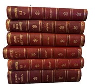 Frank A Munsey 6 Antique Books Red Leather Gilt Binding Vintage Collection picture