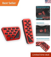 2PCS Red Aluminum Pedal Covers for Jeep Wrangler JL/JLU 2018-2026 Gladiator J... picture