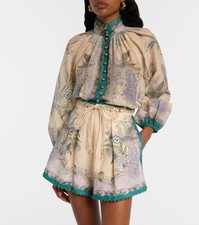 Zimmermann Blouse Indra Printed Cotton and Silk-Blend Size 1 $ 675 picture