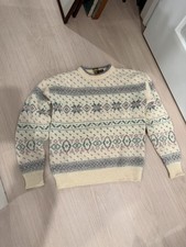 Vintage Eddie Bauer Wool Fair Isle Sweater Medium Made in USA picture
