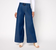 Studio Park x Rosina Grosso Regular Pull-On Stretch Lyocell Wide Leg Dark Wash M picture