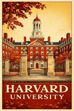 Harvard University Poster 🎓 - 24x36” - 2023 Iconic Campus Print - Premium picture
