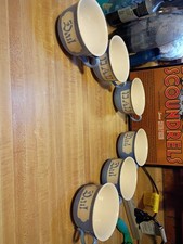 Vintage Harker Pottery USA Bowl 6 Cups of 16 oz Embossed Dad Design on Front Lot picture