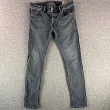 Diesel Jeans Mens 33 Sleenker Slim Skinny Gray Faded Stretch Button Fly picture