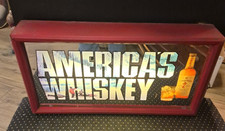 VTG Seagrams 7 Lighted Sign Bar Mirror Americans Whiskey Crown 1980s WORKS picture