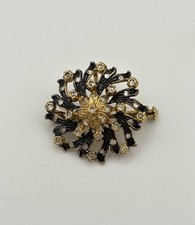 Antique Victorian White Sapphire + Sterling Silver Mourning Brooch Pin/Pendant picture
