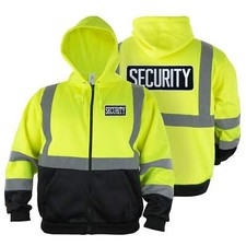 Hi-Visibility Safety Thermal Zippered Hoodie with Security ID (Lime Green/Black) picture