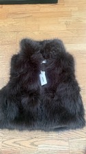 NWT JASON WU FAUX FUR VEST BROWN SIZE M LUXURY OUTERWEAR JW-7105 $148 picture