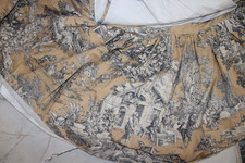 Custom made toile de Jouy pleated Bed skirt - Queen with 22