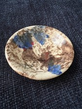 Handmade Studio Pottery Dish - Beet/Radish Maker's Mark - Abstract Glaze, 4