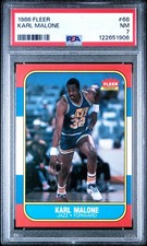 Graded 1986-87 Fleer Karl Malone #68 Rookie RC Card PSA 7 Near Mint picture