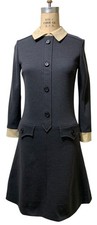 KIMBERLY Vintage 60s/70s Women's Wool Double Knit Dress Sz S/M Bergdorf Goodman picture