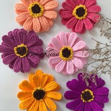Crochet flowers appliqués picture