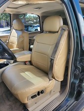 FOR GMC YUKON 2000-2002 BEIGE S.LEATHER CUSTOM 2 FRONT SEAT AND 2 ARMREST COVERS picture