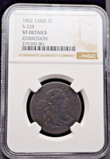 1802 1/000 Large Cent S-228 NGC VF Details picture