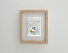 Bobbin' Along ACEO Original Watercolor Painting 2.5 X 3.5 picture