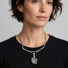 1970s La Tappy French Brutalist Necklace - Handmade Sterling Collar Choker picture