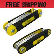17-Piece Folding Allen Wrench Set | Metric & SAE Sizes | 2-Pack Portable Hex Too picture