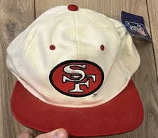 Vintage 90s Annco San Francisco 49ers NFL Snapback Hat White NWT FRAM picture