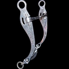 Engraved Stainless USA Made Original Sliester Classic Snaffle Bit Bridle #23-08 picture