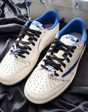 New Air Jordan 1 Low Retro OG SP Fragment Travis Scott Military Blue DM7866-104 picture