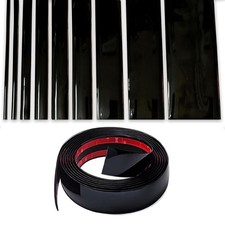 16ft Glossy Black Universal Auto Molding Trim 1-9/16inch Wide Bumper Trim Kit picture