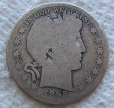 1892-S 50C Barber Silver Half Dollar Rare Key Date First Year Type Cleaned picture