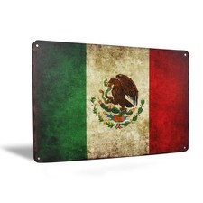 Metal Mexican Flag Sign Bandera de Mexico Spanish Wall Art Home Decor Man Cave picture