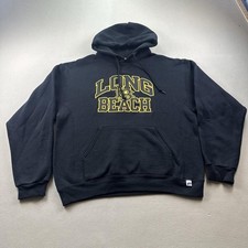 Long Beach State Hoodie Sweatshirt Mens Large Black Russell Athletic Cal State picture