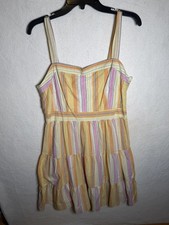 Umgee USA New With Tags Multicolor Stripe Boho Cottagecore Dress Large Cotton picture