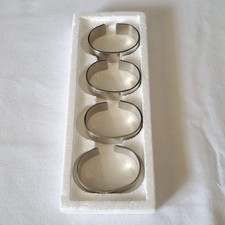 Stelton Denmark Set 4 Napkin Rings Designed by Svend Jensen Stainless Steel picture