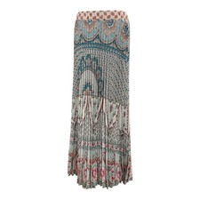 Pierre Louis Mascia Multicolor Print Elastic Waist Maxi Pleated Skirt Size M NWT picture