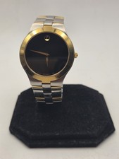 Movado Museum Classic 81 G2 1899 Two Tone Swiss Quartz Watch Black Dial w Box picture