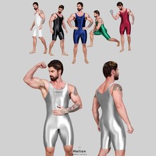AMORESY Men's Shiny Glossy Tights Tracksuits Fitness  Zipper Overalls Activewear picture
