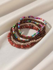 6pcs/set Bohemian Vintage Beaded Elastic Bracelet For Women Seed Bead Bracelet picture