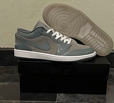 Jordan Air Jordan 1 Low Cool Grey Gray/White Men’s Leather Sneakers 553558-040 picture