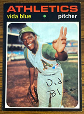 1971 Topps Vida Blue #544 Oakland Athletics VG/EX  No Creases picture