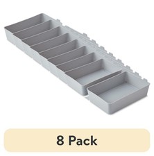 (8 Pack) 2-Pack Flexible Drawer Storage Organizer Bins, Plastic Drawer Organize picture