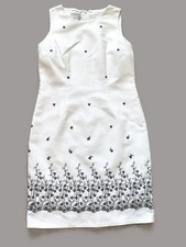 Talbots Petites White Dress Floral Embroidery Sleeveless Size 2 picture