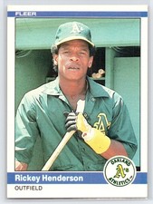 1984 Fleer Rickey Henderson #447 Athletics Clean picture