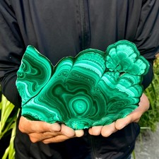 1.58LB Natural Green Malachite Slab Quartz Crystal Slice Ore Specimen Healing picture