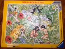 See Inside Puzzle Ravensburger Jungle Vintage 1993 GREAT CONDITION COMPLETE picture