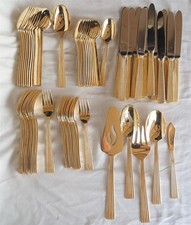Vtg (66) Pcs 1847 Rogers Gold EP Korea Flatware set Excellent picture