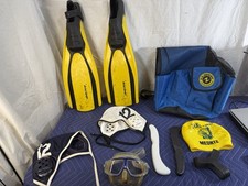 Mares Plana Avanti Fins Aqua Lung Mask Finis Water Polo Caps Mesh Bag Gear Lot picture