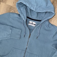 American Giant Relaxed Classic Full Zip Hoodie Men’s Medium Blue Elbow Patches picture