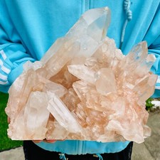 17.74lb Large Natural Clear Quartz Crystal Cluster Mineral Specimen Healing picture