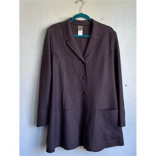 Vintage Lilith France Gray Wool Coat Medium Abstract Contemporary Lagenlook EUC picture