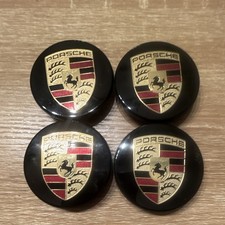 Genuine Porsche Center-Lock Wheel Center Caps – Set of 4 Colored Crest 991381307 picture